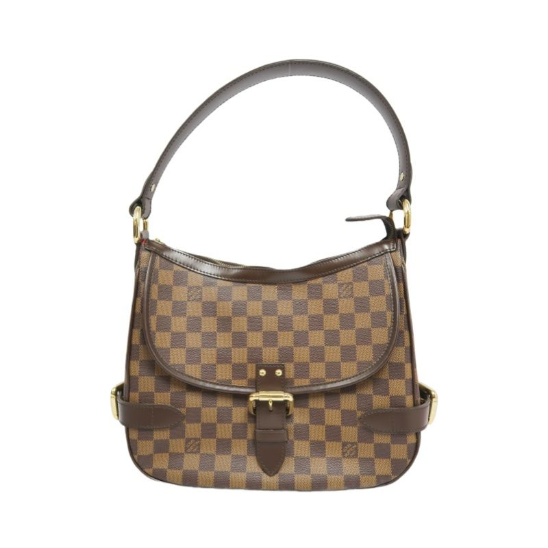 LOUIS VUITTON Hyverley Damier Ebene Canvas Handbag with Gold Hardware