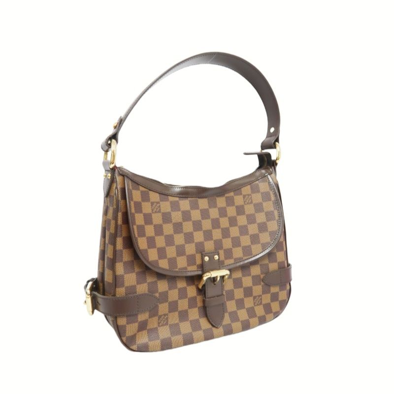 LOUIS VUITTON Hyverley Damier Ebene Canvas Handbag with Gold Hardware