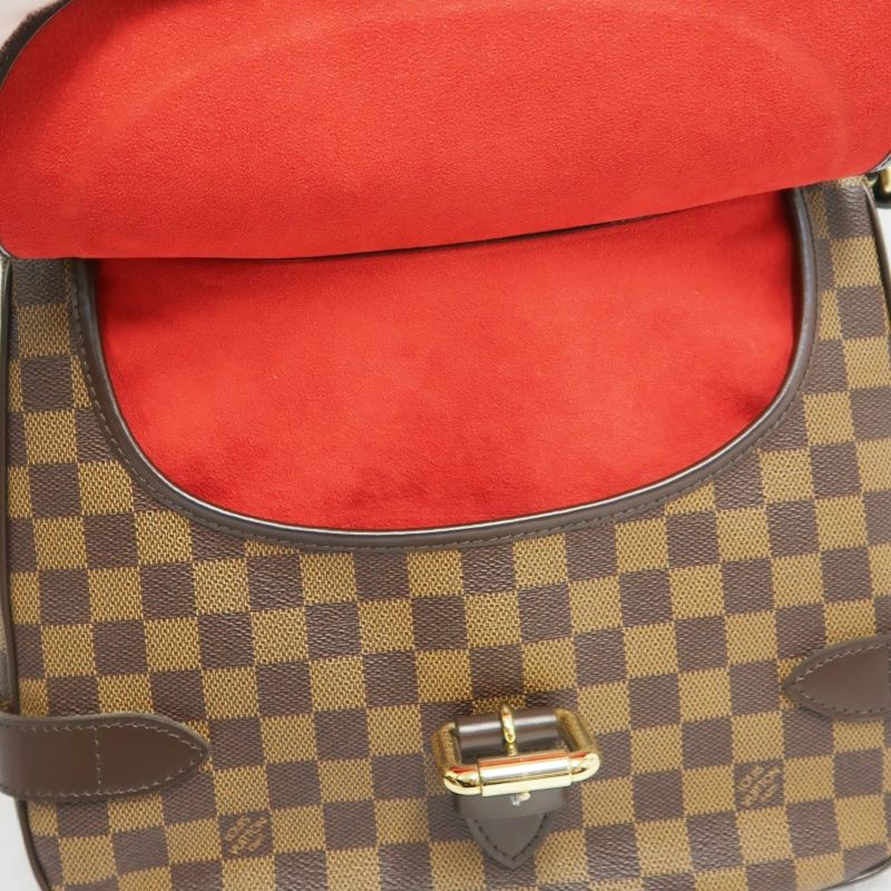 LOUIS VUITTON Hyverley Damier Ebene Canvas Handbag with Gold Hardware