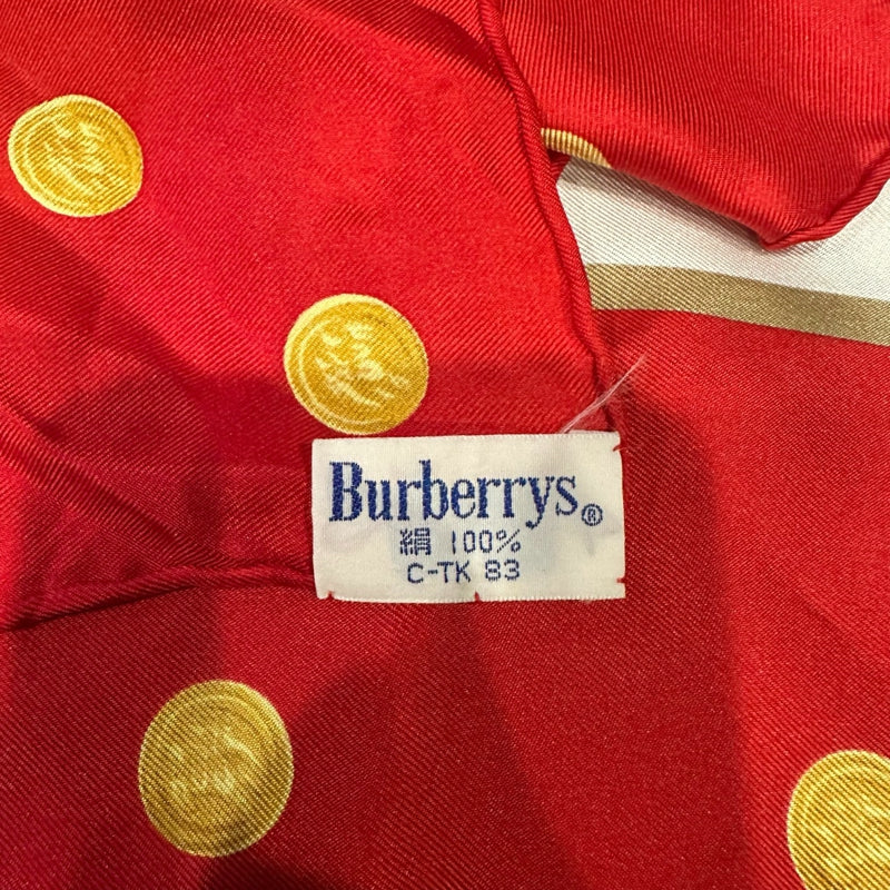 BURBERRYS Scarf, Red Base with Gold Key Pattern, with Tag