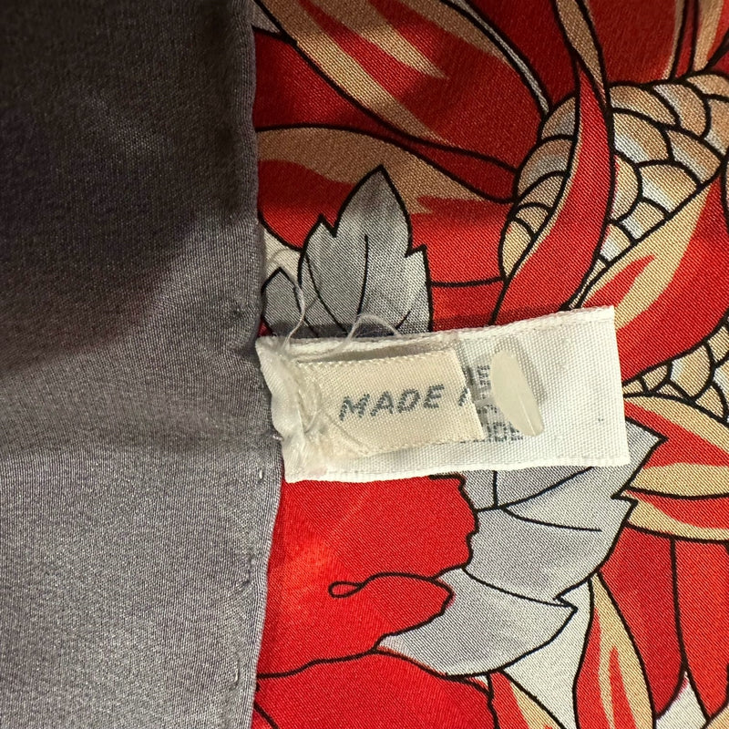 DIOR Scarf, Blue Gray with Blue & Red Floral Pattern, with Tag