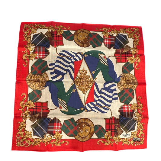 CELINE Scarf, Red, Square Shape