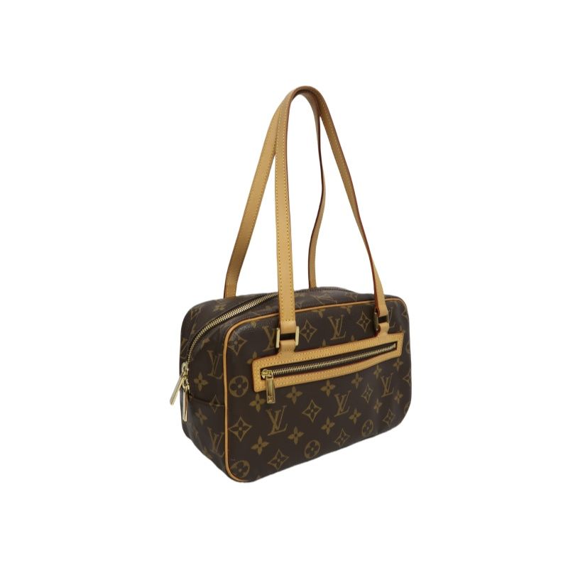 LOUIS VUITTON Cite MM Handbag, Monogram Coated Canvas, Brown