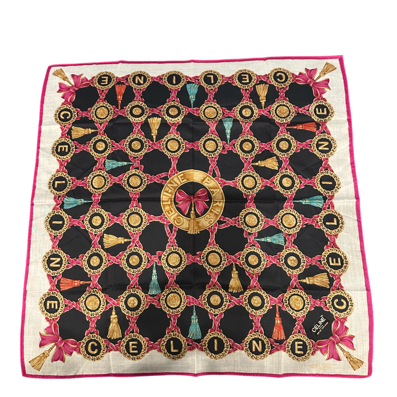 CELINE Pink Handkerchief / Square Scarf