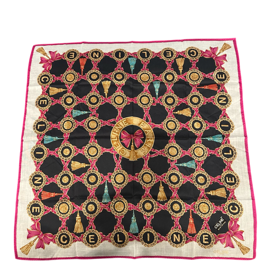 CELINE Pink Handkerchief / Square Scarf