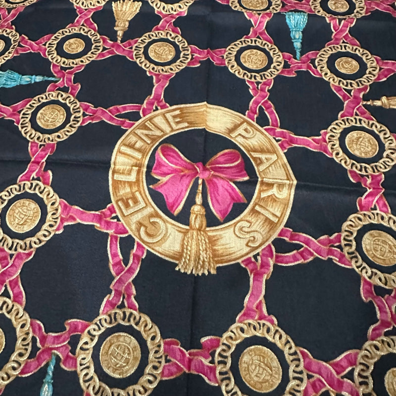 CELINE Pink Handkerchief / Square Scarf