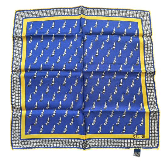 CELINE navy blue scarf/handkerchief