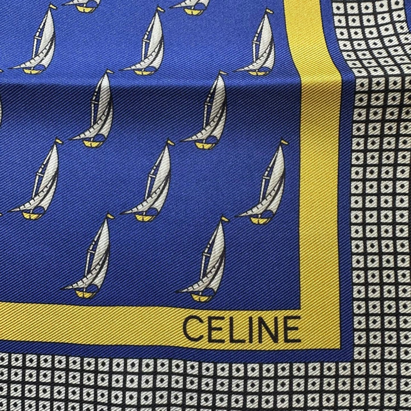 CELINE navy blue scarf/handkerchief