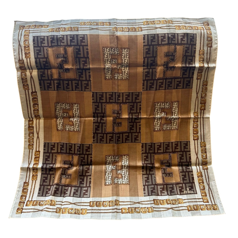 FENDI brown scarf/handkerchief, no care label