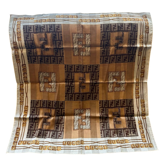 FENDI brown scarf/handkerchief, no care label