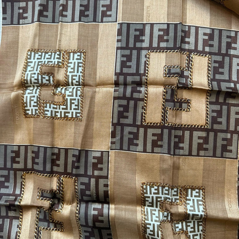 FENDI brown scarf/handkerchief, no care label
