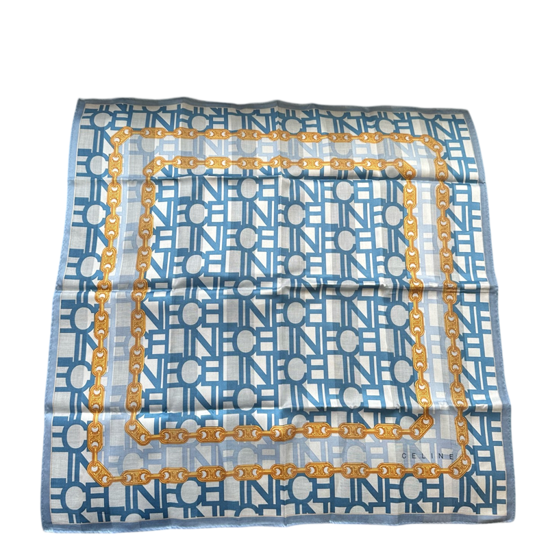 CELINE Blue Scarf, Square Scarf