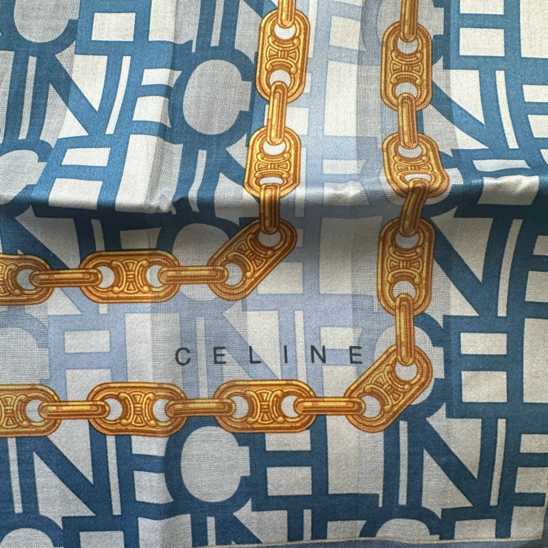CELINE Blue Scarf, Square Scarf