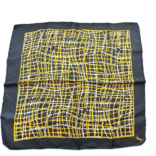 YSL black base with yellow dots scarf/handkerchief, no care label