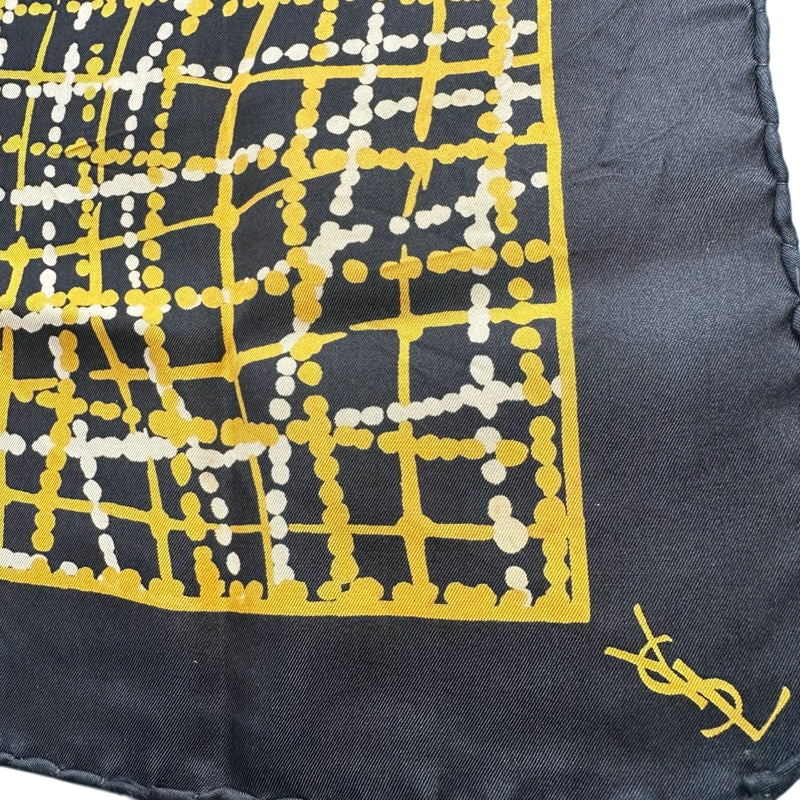 YSL black base with yellow dots scarf/handkerchief, no care label