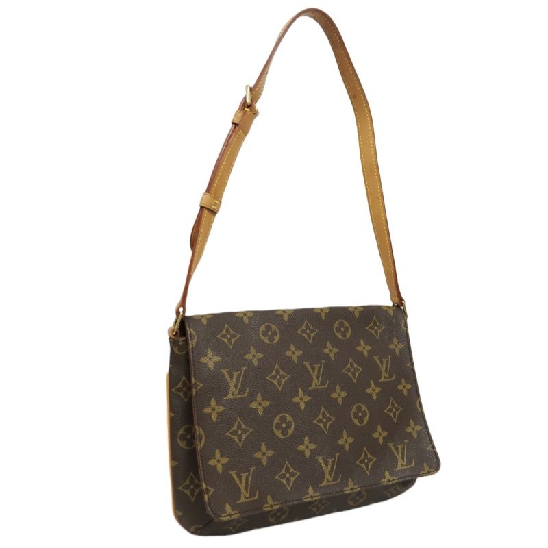 LOUIS VUITTON Musette Tango Short Shoulder Bag, Monogram Coated Canvas, Brown