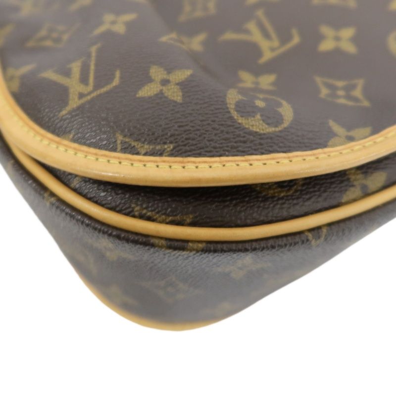 LOUIS VUITTON Monogram Menilmontant PM Brown Crossbody Shoulder Bag