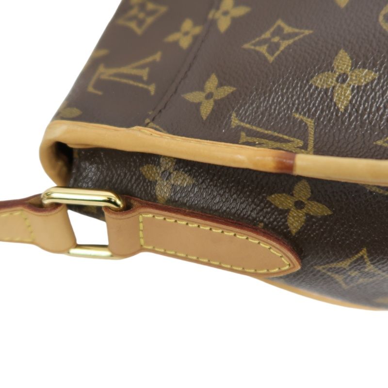 LOUIS VUITTON Monogram Menilmontant PM Brown Crossbody Shoulder Bag