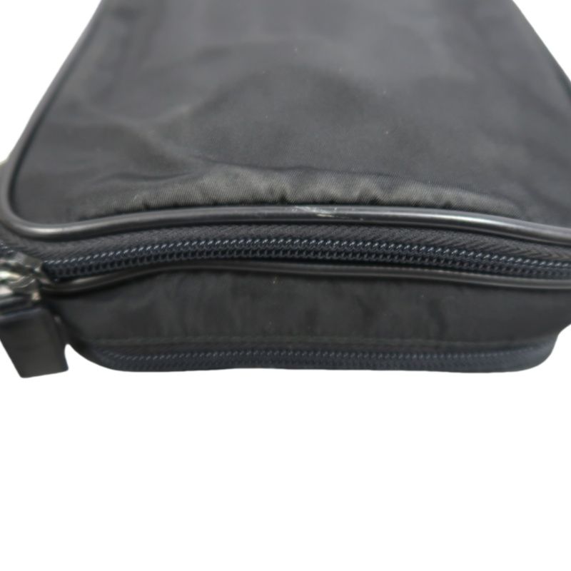Prada Nylon Shoulder Bag in Black with Silver Hardware