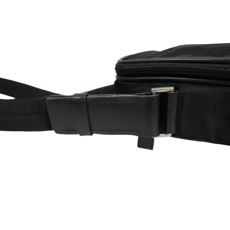 Prada Nylon Shoulder Bag in Black with Silver Hardware