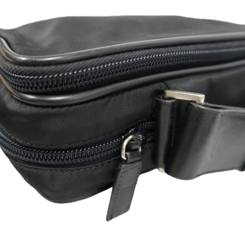 Prada Nylon Shoulder Bag in Black with Silver Hardware