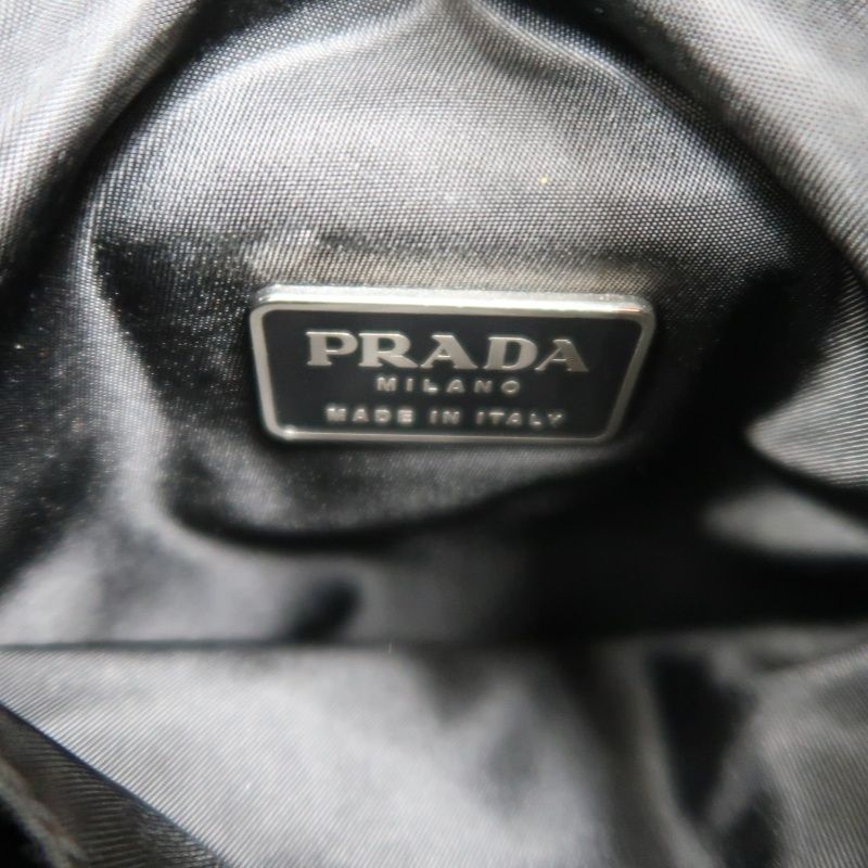 Prada Nylon Shoulder Bag in Black with Silver Hardware
