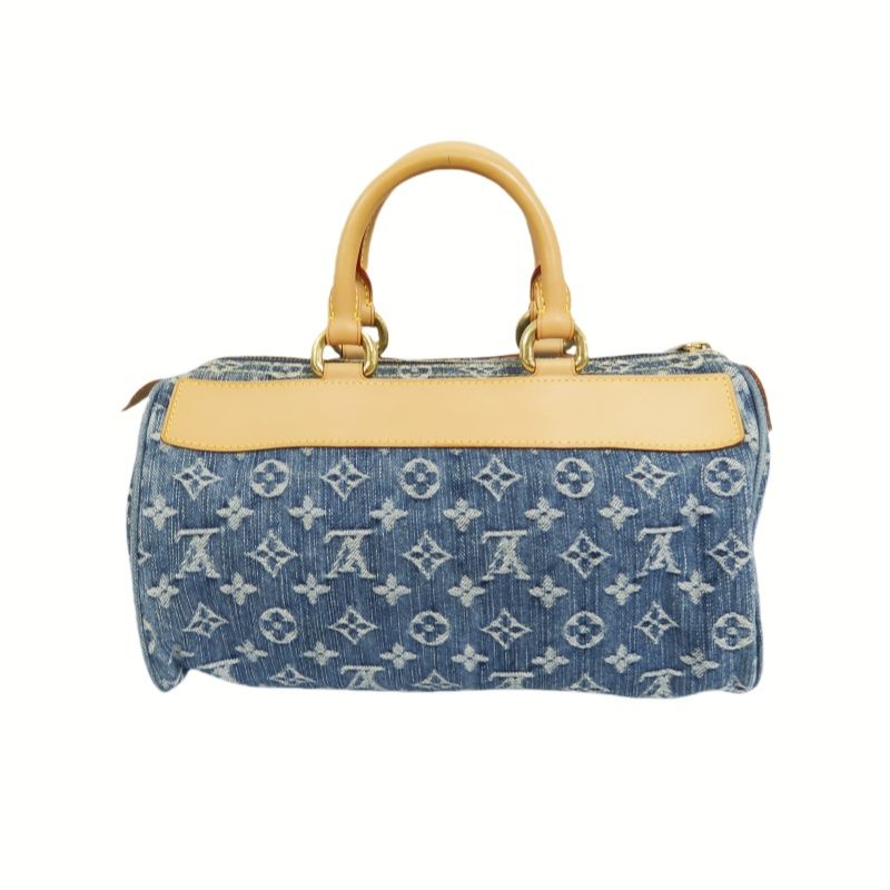 Louis Vuitton Monogram Denim Neo Speedy Blue Handbag with Gold Hardware