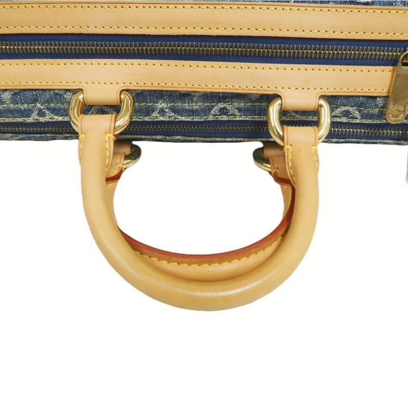 Louis Vuitton Monogram Denim Neo Speedy Blue Handbag with Gold Hardware