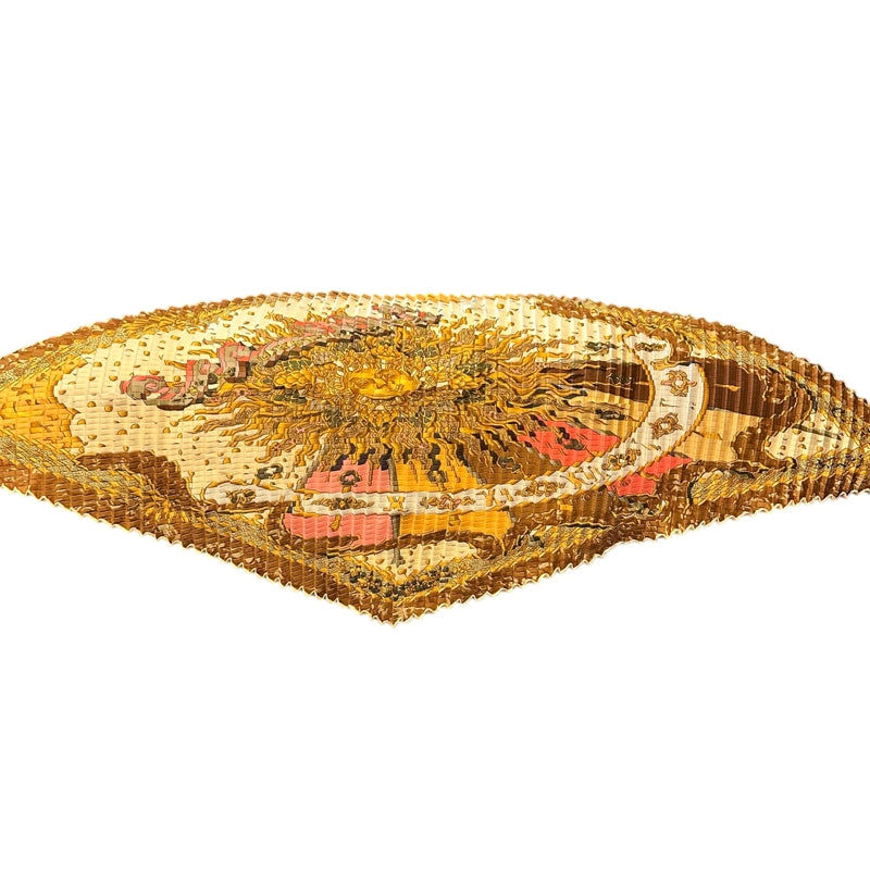 HERMES Carré Plissé, Brown Tone, Pleated Scarf, with box