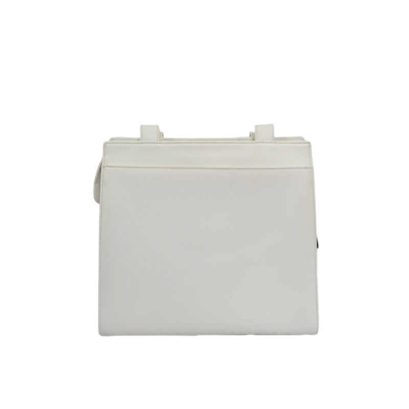 Chanel Coco Mark Tote Bag in White Caviar Leather