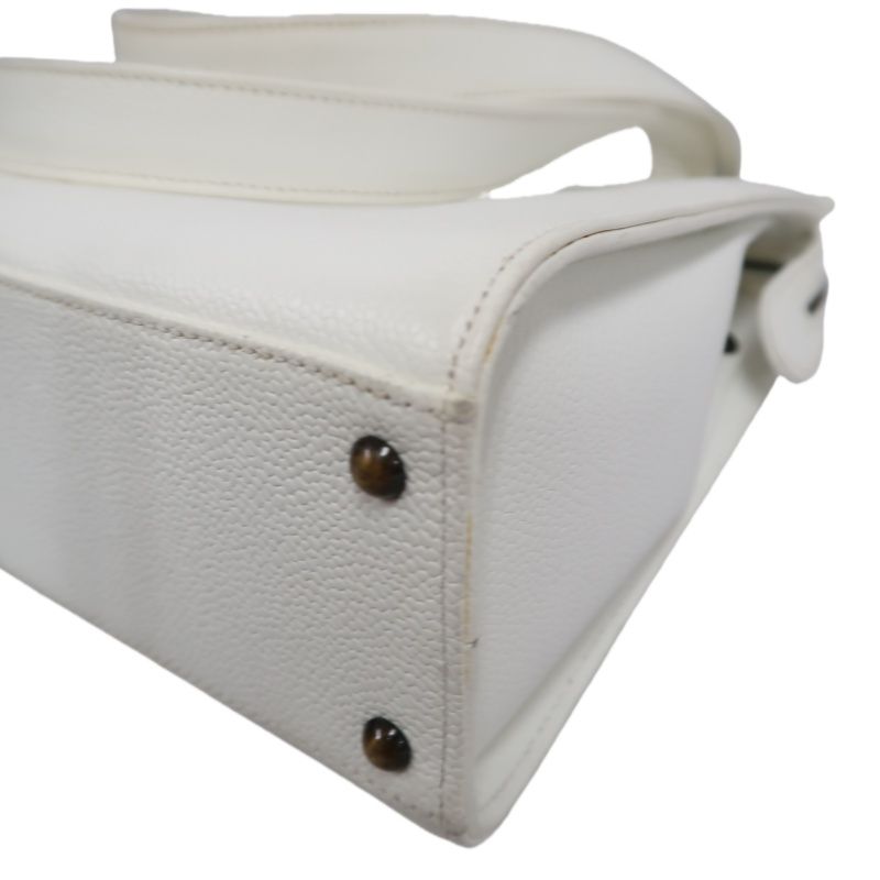 Chanel Coco Mark Tote Bag in White Caviar Leather