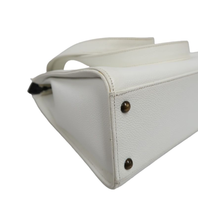 Chanel Coco Mark Tote Bag in White Caviar Leather