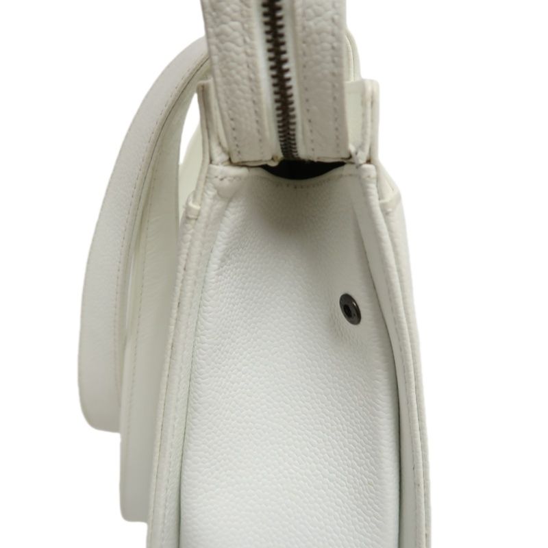Chanel Coco Mark Tote Bag in White Caviar Leather