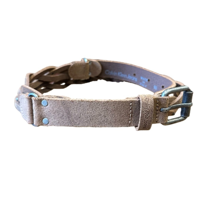 Calvin Klein (CK) belt, milk tea color, suede