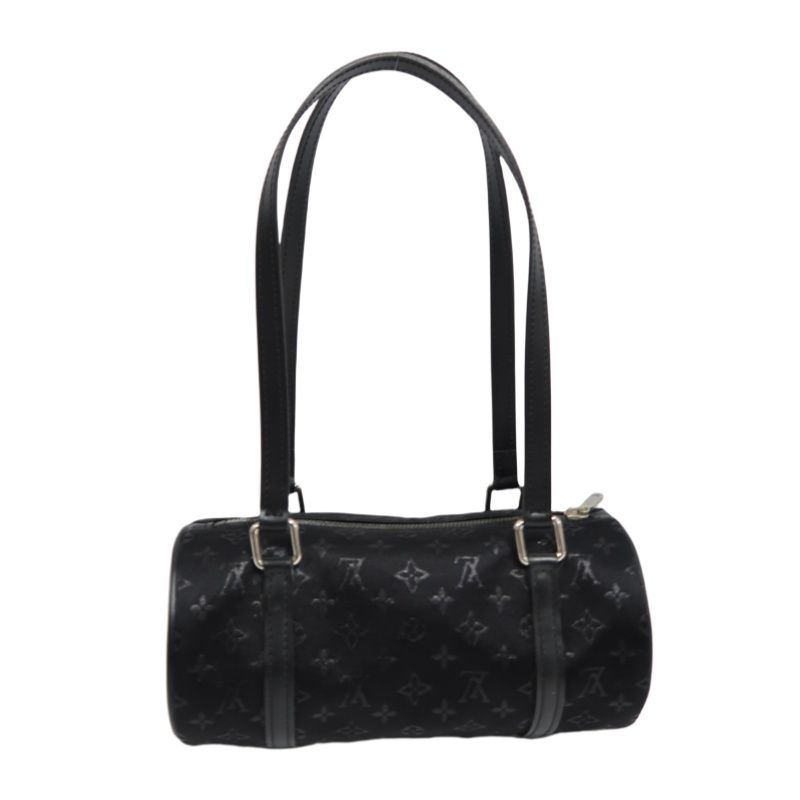 Louis Vuitton Little Papillon Monogram Canvas Satin Black Handbag (Shoulder Bag)