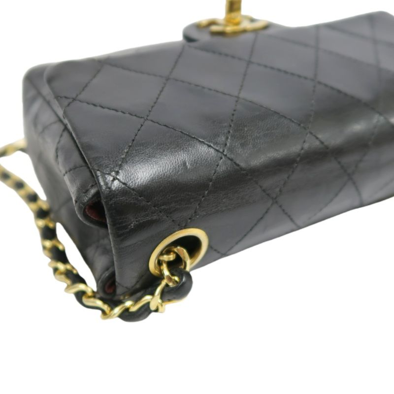 CHANEL Quilted 20 Classic Flap Chain Crossbody Bag, Black Lambskin, Gold-Tone Hardware