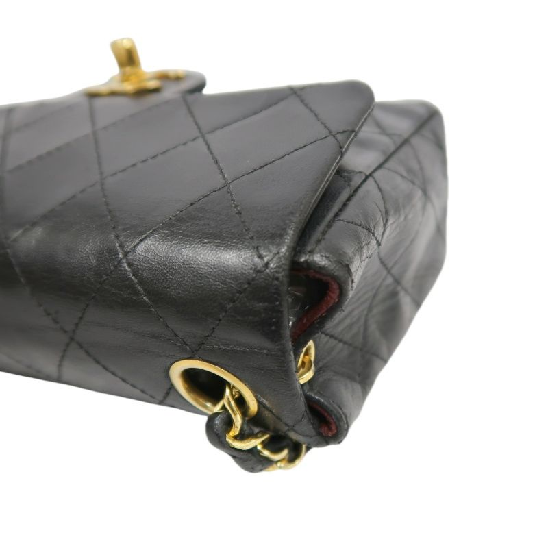 CHANEL Quilted 20 Classic Flap Chain Crossbody Bag, Black Lambskin, Gold-Tone Hardware