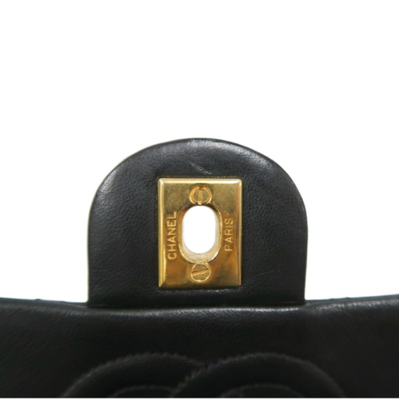 CHANEL Quilted 20 Classic Flap Chain Crossbody Bag, Black Lambskin, Gold-Tone Hardware