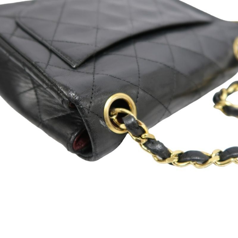 CHANEL Quilted 20 Classic Flap Chain Crossbody Bag, Black Lambskin, Gold-Tone Hardware