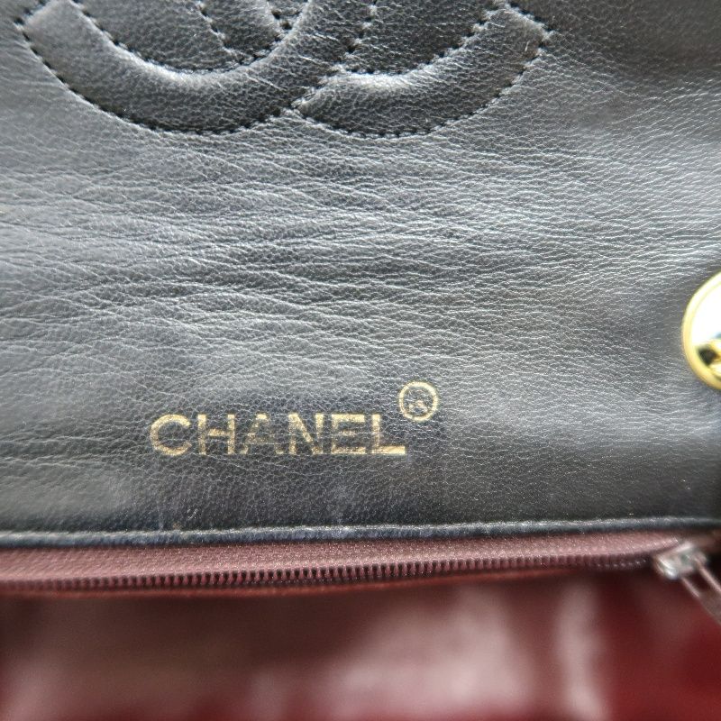 CHANEL Quilted 20 Classic Flap Chain Crossbody Bag, Black Lambskin, Gold-Tone Hardware