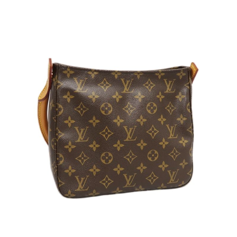 LOUIS VUITTON Monogram Looping MM Brown Shoulder Handbag