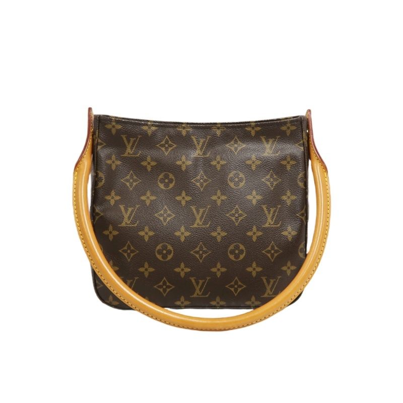 LOUIS VUITTON Monogram Looping MM Brown Shoulder Handbag