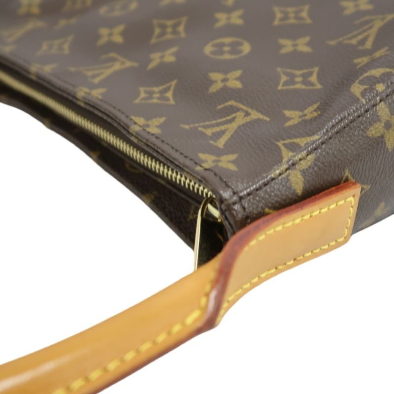 LOUIS VUITTON Monogram Looping MM Brown Shoulder Handbag