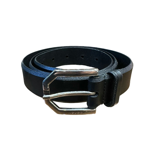 GUCCI Belt, 309256 525040, Size 90 / 36, Black, Silver Hardware