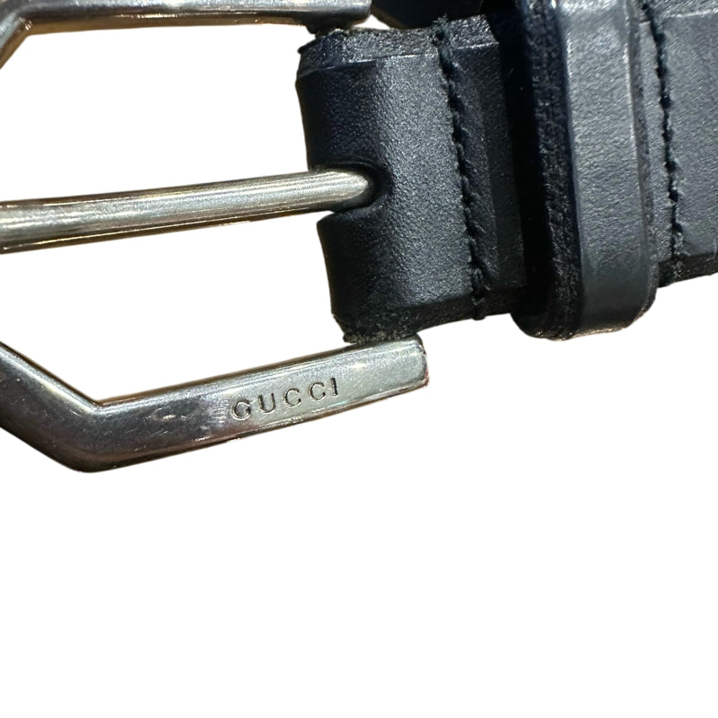 GUCCI Belt, 309256 525040, Size 90 / 36, Black, Silver Hardware