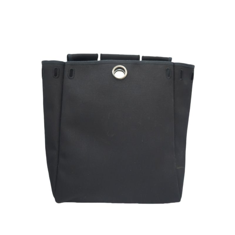 Hermes Ale Bag Ad PM 2-in-1 Canvas Backpack/Handbag Black with Silver Hardware Full Set (Padlock, Strap, 2 Keys, Clochette & Dust Bag)