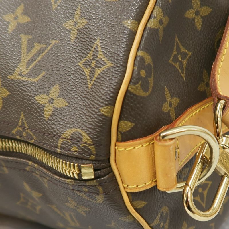 LOUIS VUITTON Keepall Bandoulière 50 Boston Bag, Monogram Coated Canvas, With Cadena·Strap·2 Keys·Name Tag·Pochette