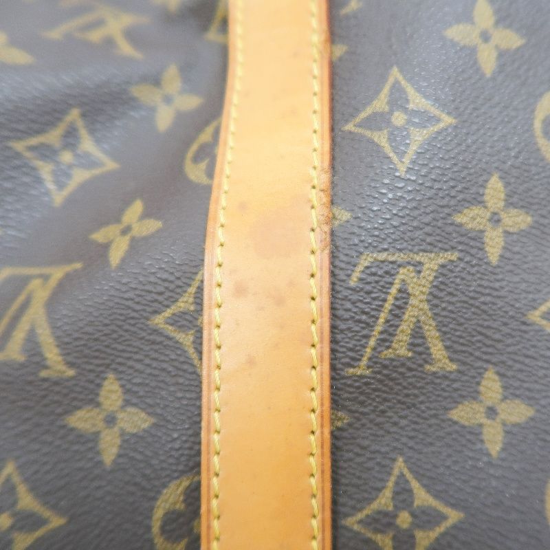LOUIS VUITTON Keepall Bandoulière 50 Boston Bag, Monogram Coated Canvas, With Cadena·Strap·2 Keys·Name Tag·Pochette