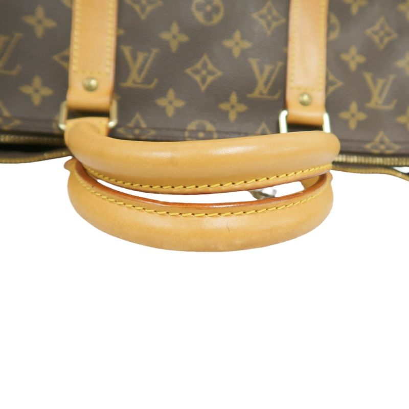 LOUIS VUITTON Keepall Bandoulière 50 Boston Bag, Monogram Coated Canvas, With Cadena·Strap·2 Keys·Name Tag·Pochette