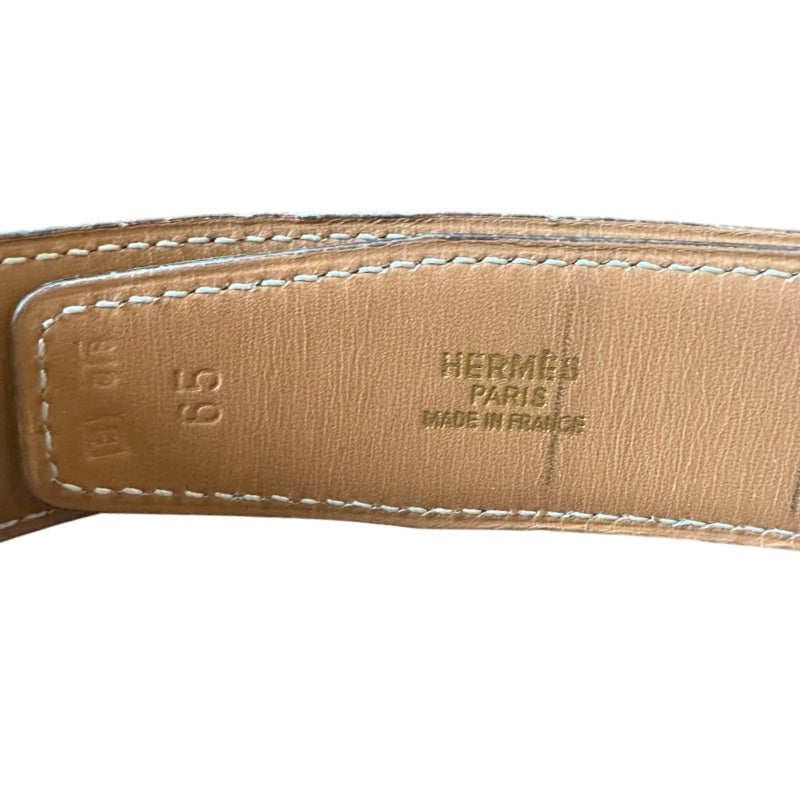 ERMES H Belt, Black / Brown, Gold Hardware, with box
